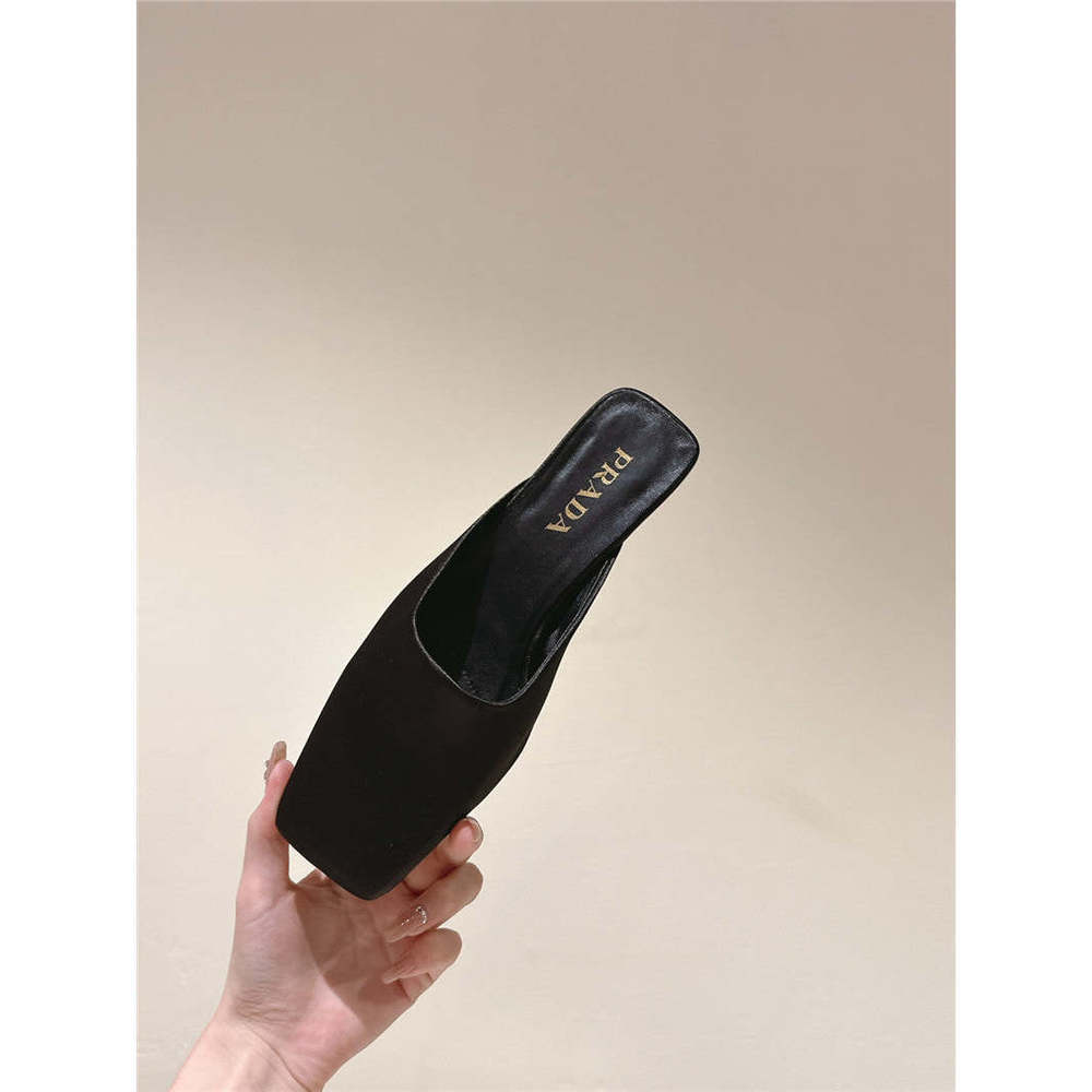 Prada - Black Satin Mules Loafers - IT 38.5 - Picture 8 of 9